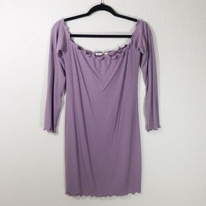 Fashion nova lilac off the shoulder mini dress